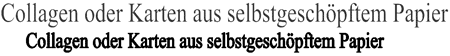 Collagen oder Karten aus selbstgeschöpften Papier