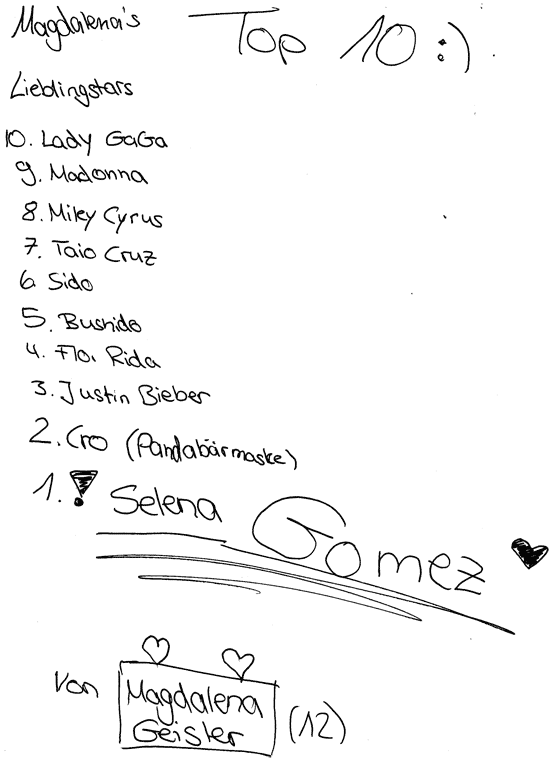 Magdalenas Lieblingstars