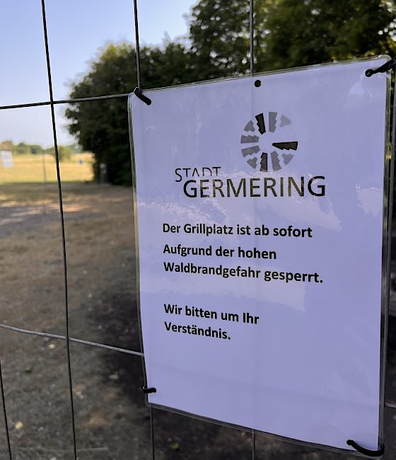 Brandgefahr: Grillplatz am Germeringer See gesperrt